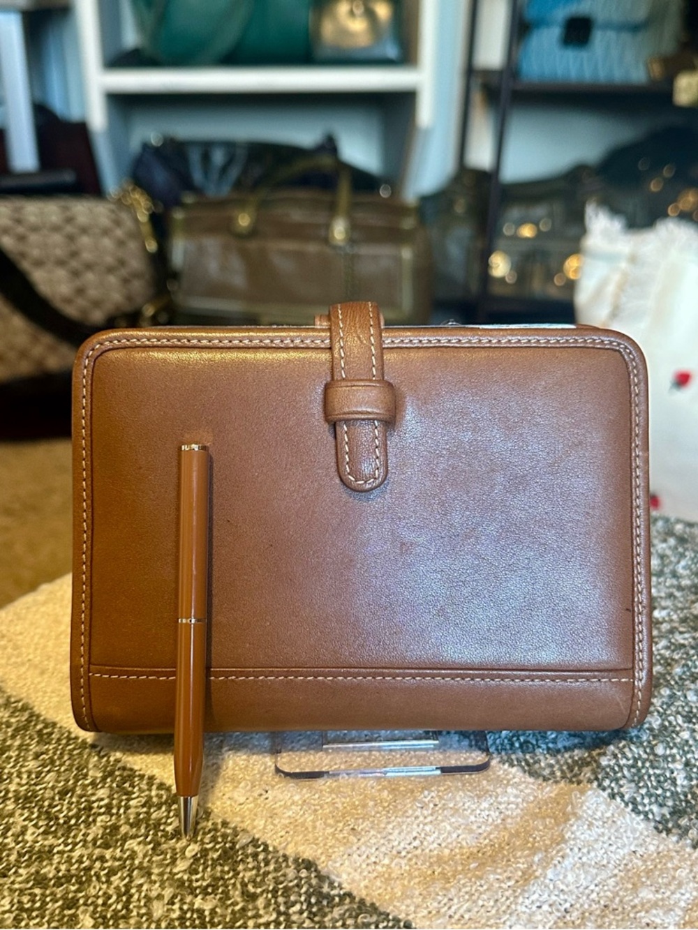 Vintage Coach Agenda w/ intact items from Coach in PUTTY matching pen!